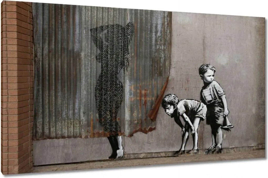 Vászonkép 120x70 Banksy Fiúk Zuhany