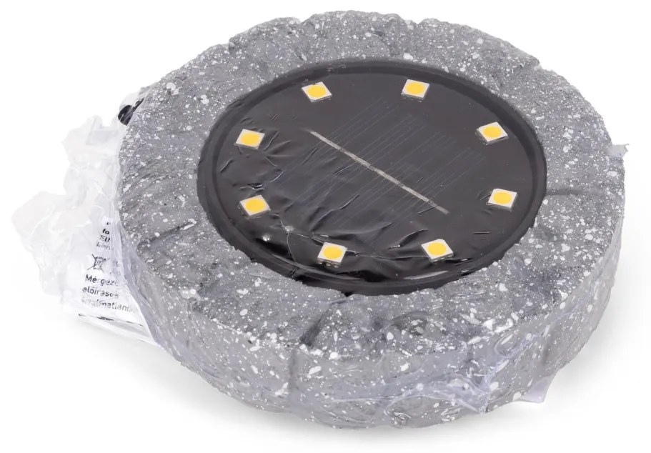 Entac Kerti Szolár Talajlámpa, 8db WW SMD LED, Kőhatású