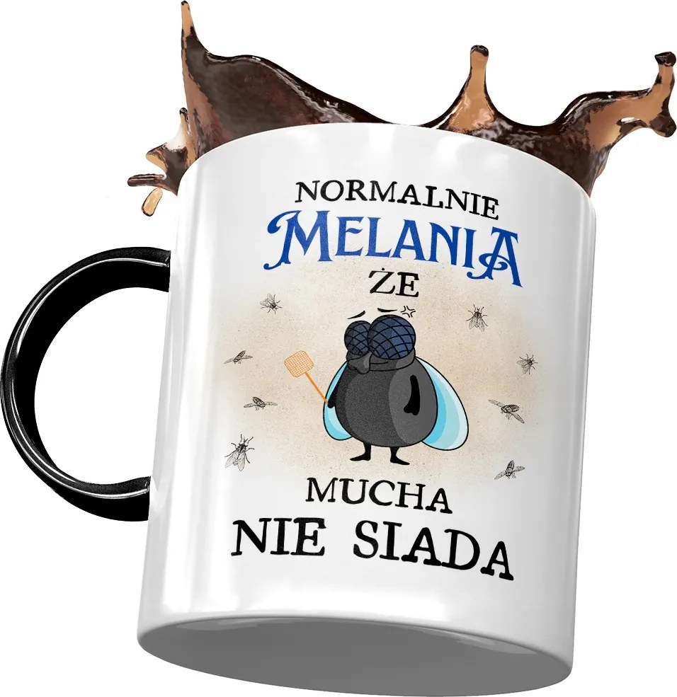 Fekete Bögre Melania Feleség Barátnő Ajándék Nyomtatott Fotóval