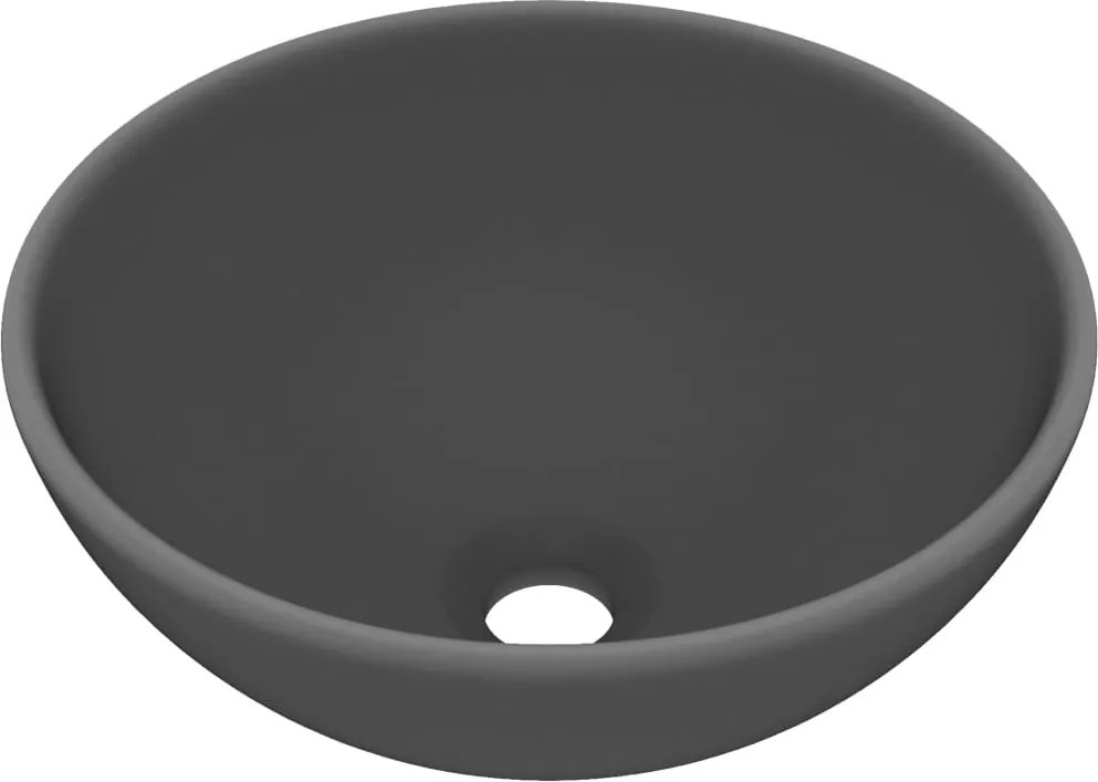 vidaXL kerek matt sötétszürke kerámia luxus mosdókagyló 32,5 x 14 cm