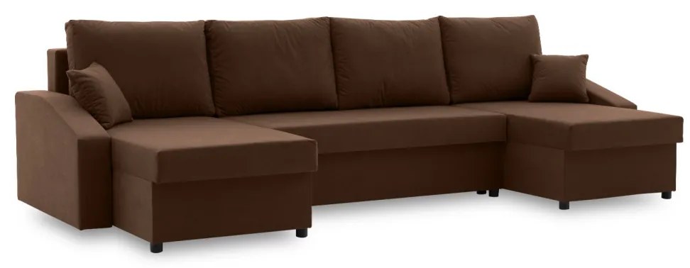 Sparta Plus sarokkanapé, szövet anyag, univerzális oldal, barna