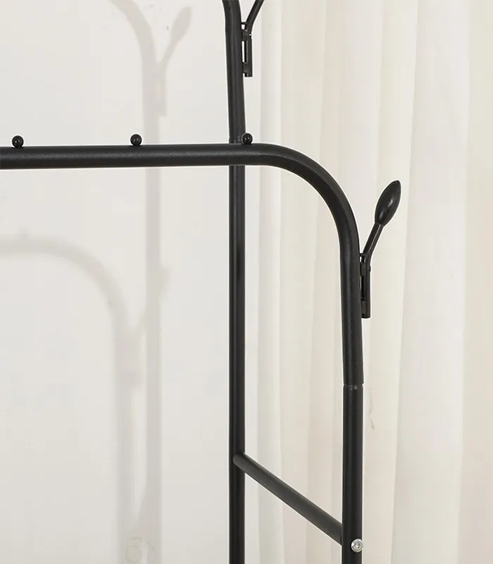 Görgős ruhaállvány cipőtartóval 118 x 36 x 162 cm