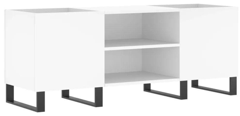 fehér szerelt fa hanglemezszekrény 121x38x48 cm