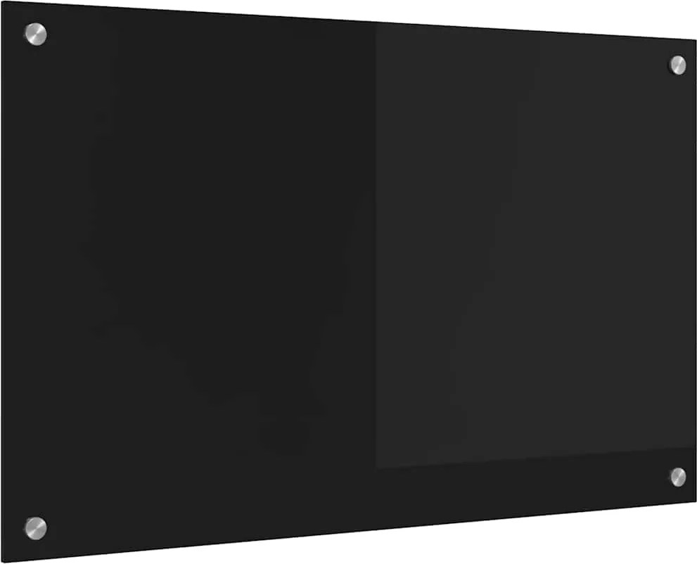 vidaXL Konyhai splashback Fekete 80 x 50 cm edzett üveg