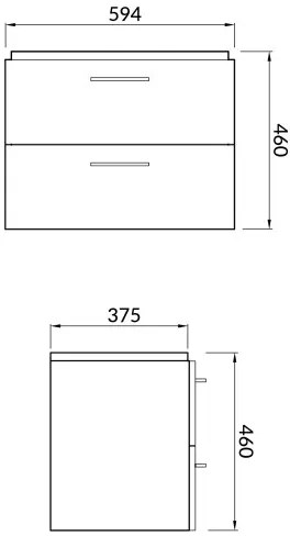 Cersanit - SET B280 LARA MILLE SLIM 60 (SZEKRÉNY + MOSÓMOSÓ), Dió, S801-319-DSM