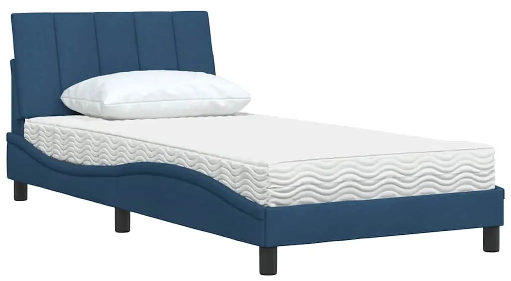 ágy matraccal Hanko kék 100x200 cm szövet