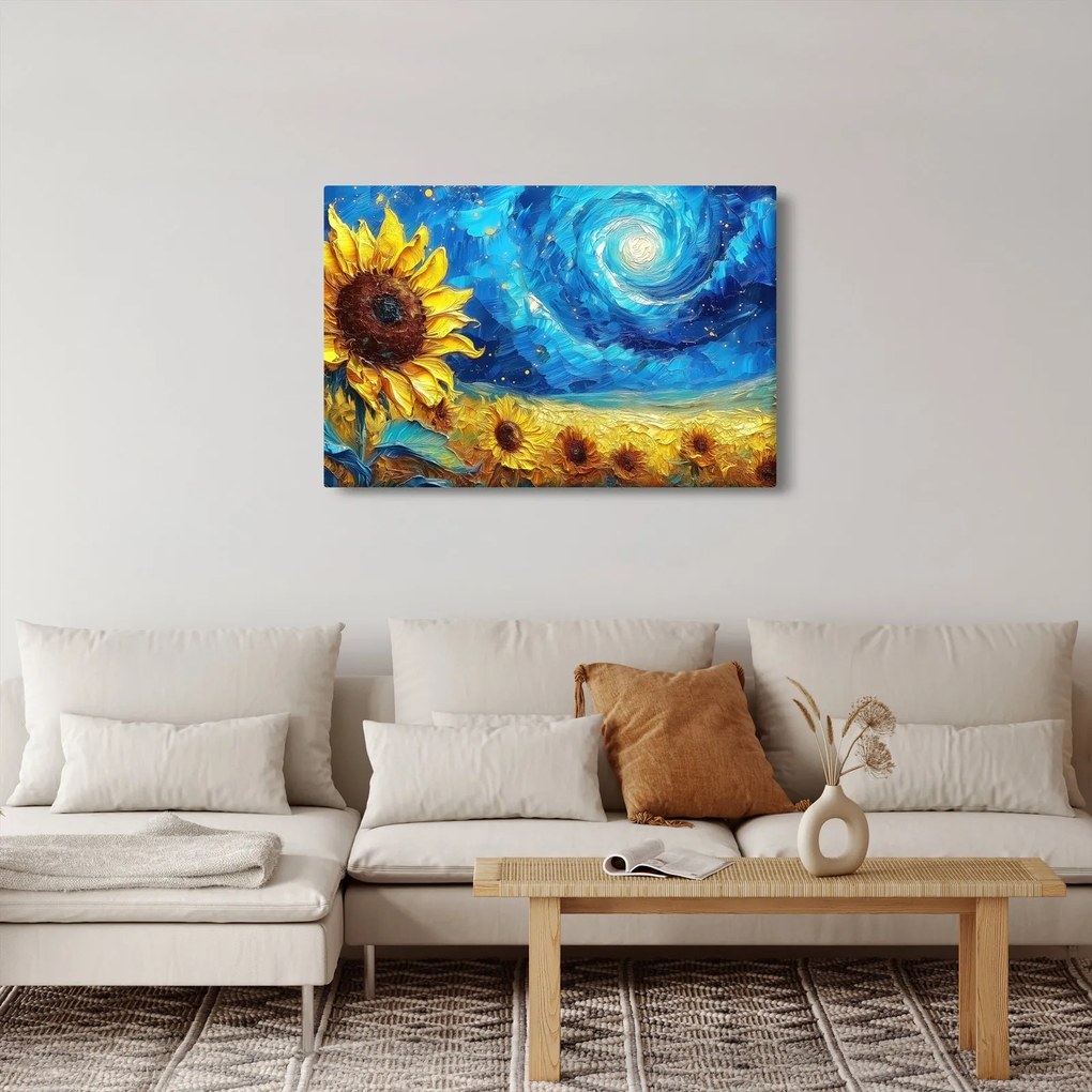 Kép - Festés napraforgó (90x60 cm)