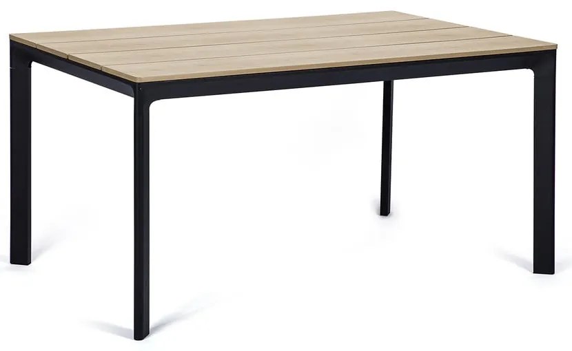 Joanna fekete 4 személyes kerti étkezőszett székekkel és Thor asztallal, 147 x 90 cm - Bonami Selection