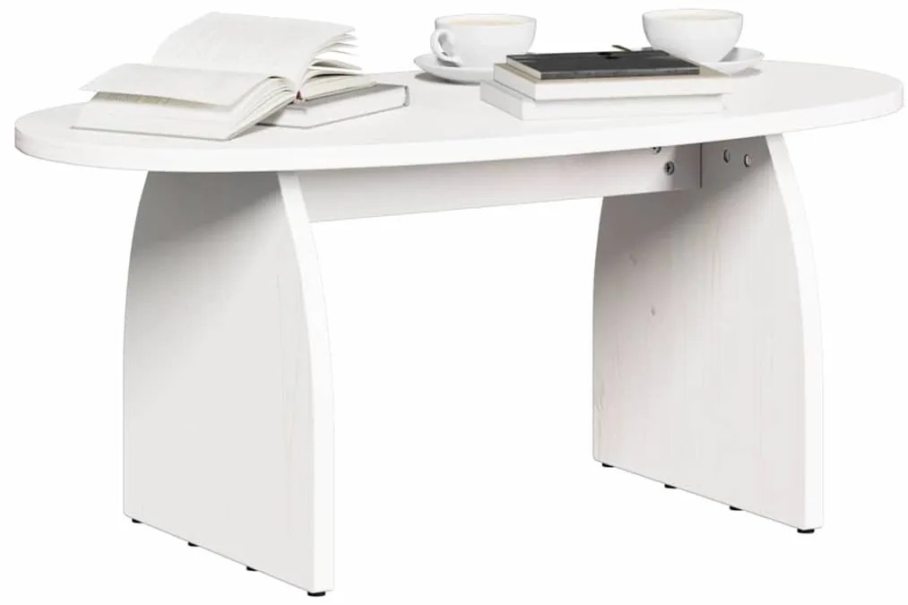 Dohányzóasztal Fehér 80 x 40 x 35 cm Tömör fenyőfa