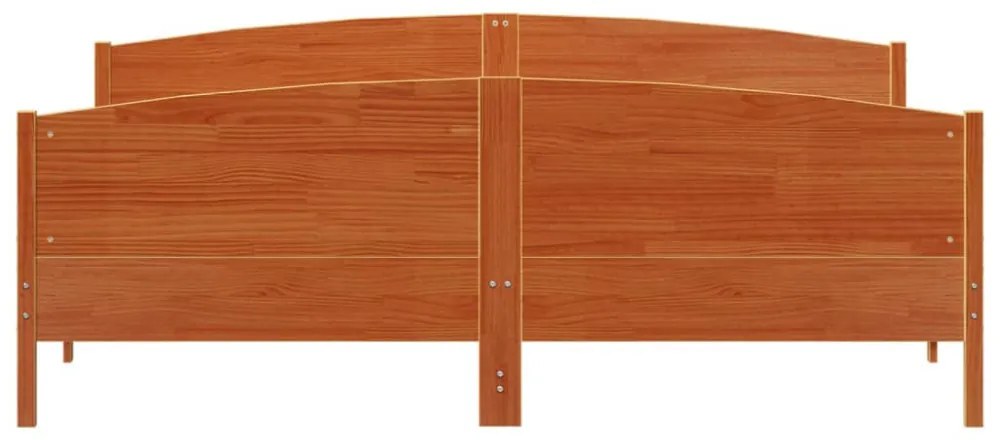 viaszbarna tömör fenyőfa ágy matrac nélkül 180 x 200 cm
