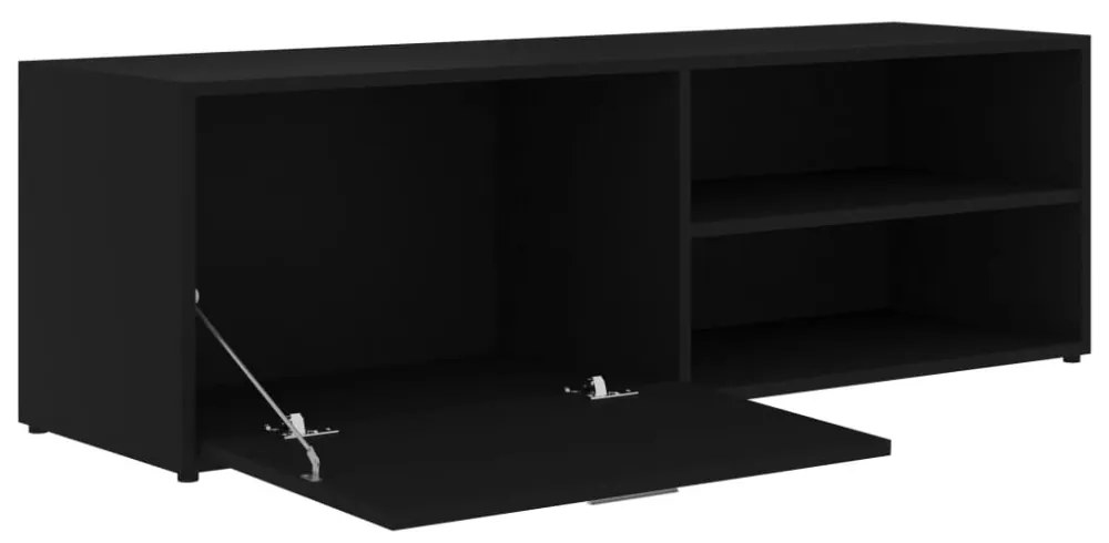 fekete szerelt fa TV-szekrény 120 x 34 x 37 cm