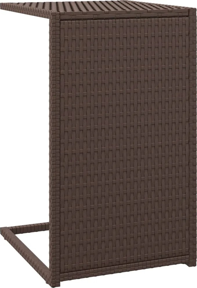 vidaXL barna polyrattan C-asztal 40 x 35 x 60 cm