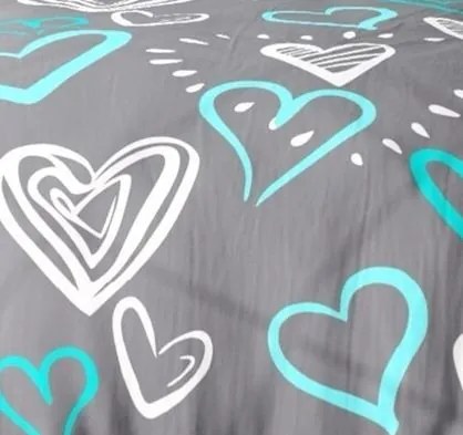 Pamut ágynemű DONA BLUE LOVE 4 részes 140x200 cm