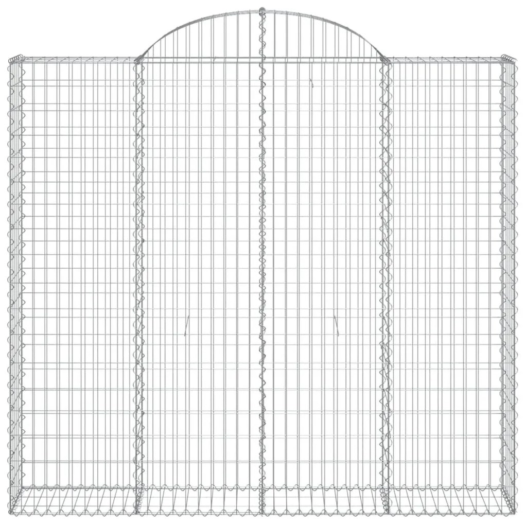 vidaXL 10 db íves horganyzott vas gabion kosár 200x50x180/200 cm