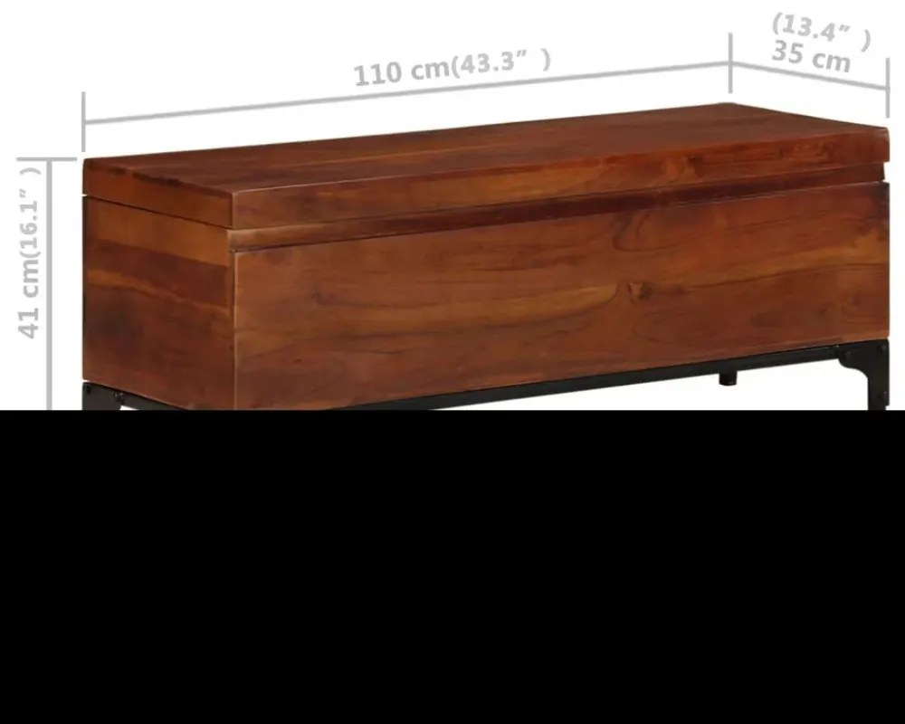 tömör akácfa tárolóláda 110 x 35 x 41 cm