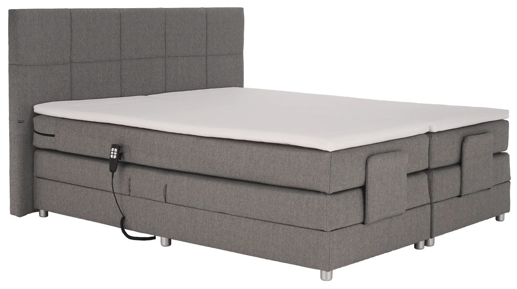 Elektromos állítható ágy, boxspring, szürke, 160x200, MURKO NEW