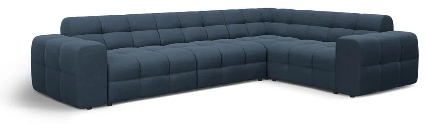 Sötétkék sarokkanapé (jobb oldali-L alakú) Kendal – Micadoni