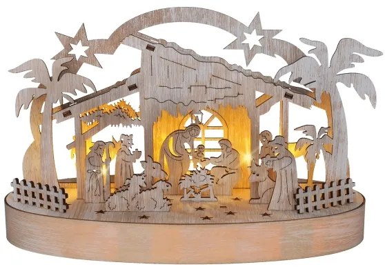 Solight 1v275 - LED karácsonyi dekoráció LED/2xAA/meleg fehér betlehem