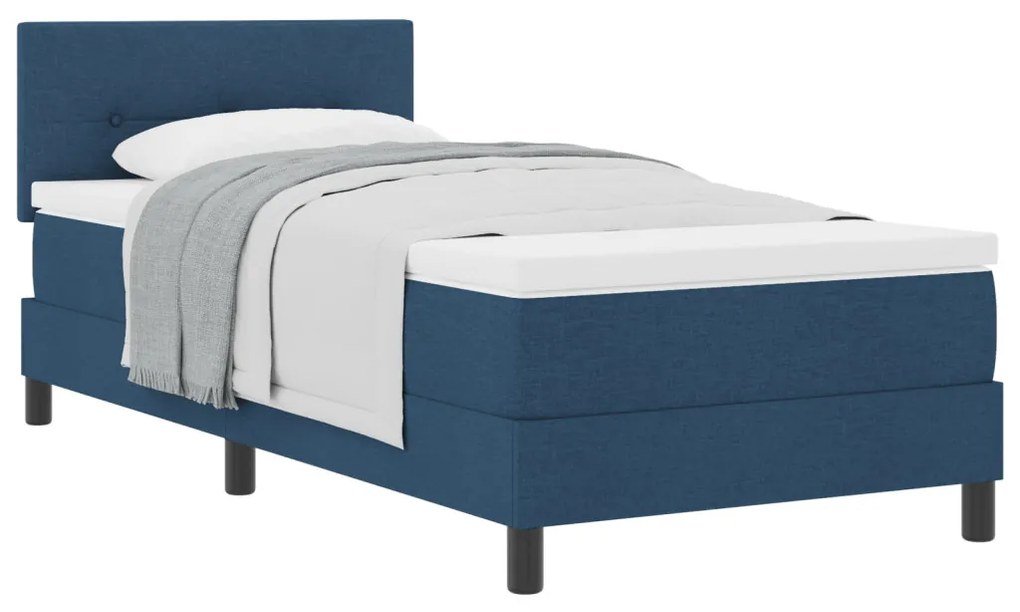 vidaXL Boxspring Ágy Matrac Kék 90x200 cm Szövet