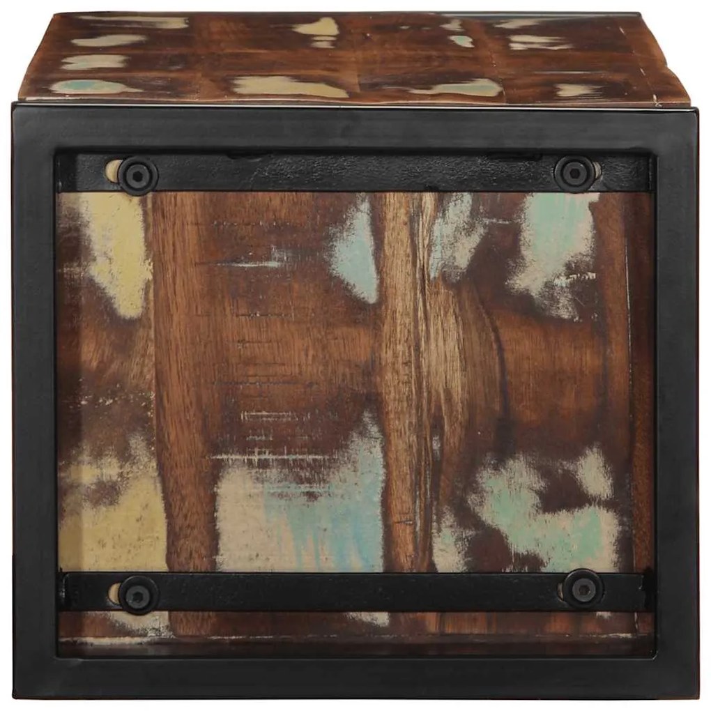 többszínű tömör újrahasznosított fa TV-szekrény 80x30x25 cm