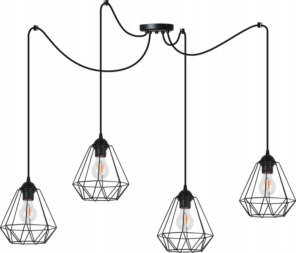 Mennyezeti Lámpa Lógó Fekete Csillár Pók Loft Nappali Hálószoba Szoba