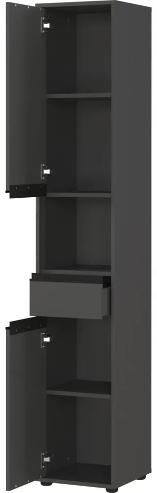 Antracitszürke magas keskeny fürdőszoba szekrény 33x181 cm Lemont – Germania