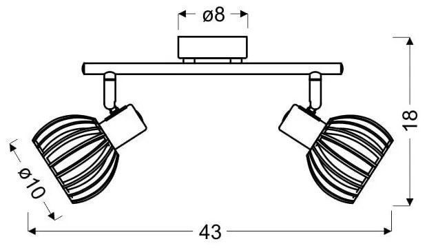 Fehér-natúr színű mennyezeti lámpa ø 10 cm Atarri – Candellux Lighting