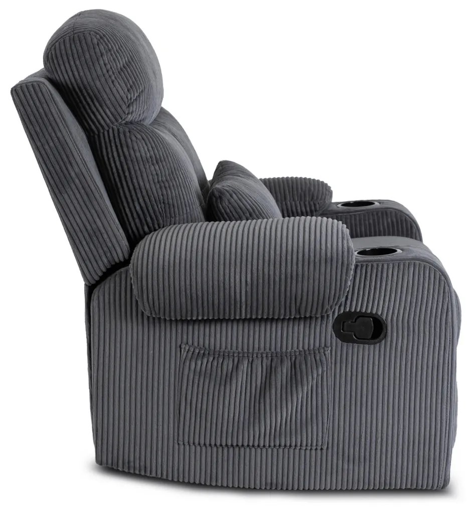 TV és Relaxfotel Szürke Kordbársony Szövettel. TORRES