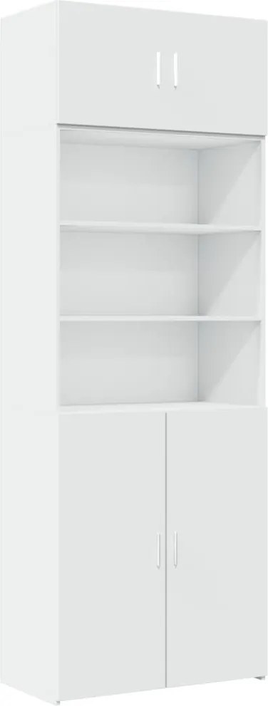 vidaXL fehér szerelt fa tárolószekrény 80 x 42,5 x 225 cm