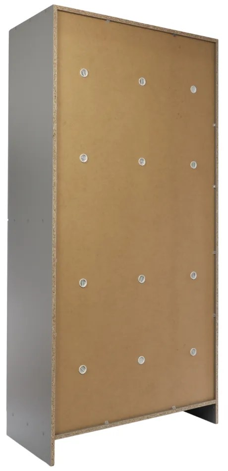 Fa gardrób Visio LUX - 6 doboz, 90 x 45 x 185 cm, hengerzár, szürke