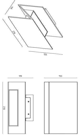 Lucide 28802/15/30-LED Kültéri fali lámpa SWINDON LED/16W/230V IP54 fekete