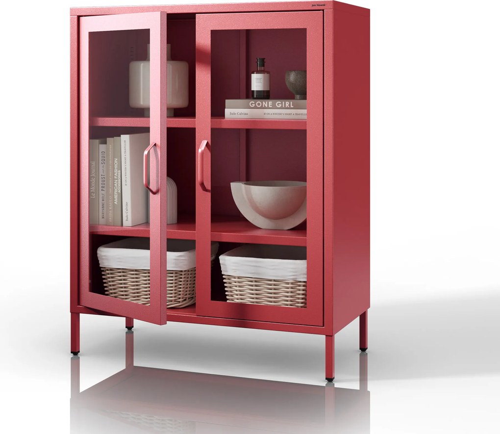 Vitrin GINA, 800 x 1015 x 400 mm, Modern: piros
