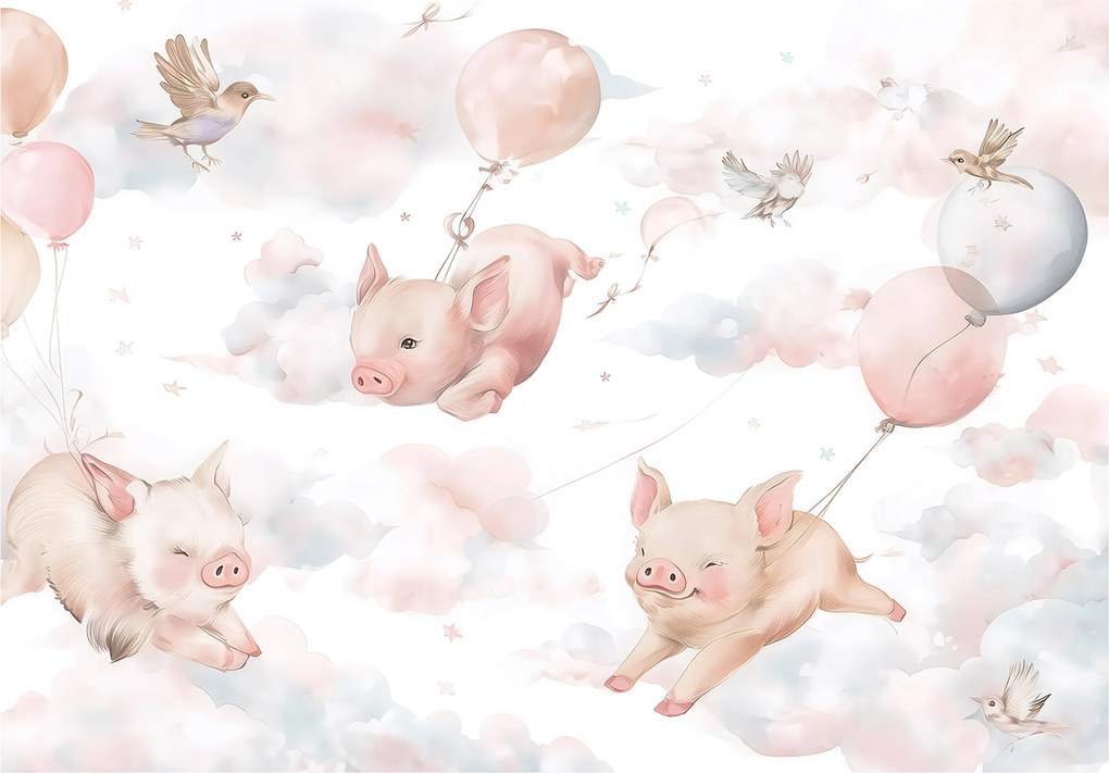 Gyerek Fotótapéta Állatok Felhők Malacok Gyerek Tapéta 200x140