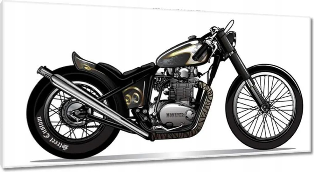 Vászonkép 115x55 Motorkerékpár Antik Vintage