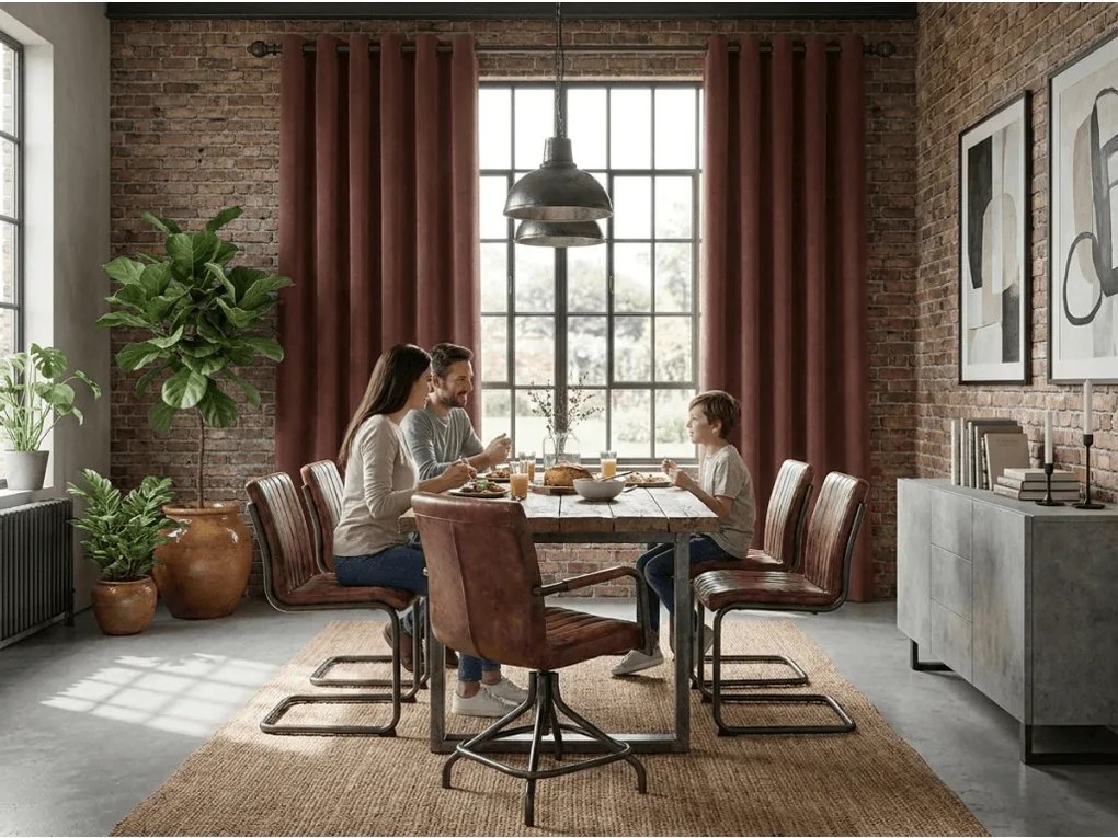 Sötétítő függöny NEREO 140x250 cm, barna Felfüggesztés: Fém gyűrűk