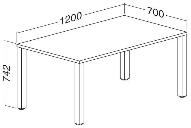 ProOffice B asztal 120 x 70 cm, fehér