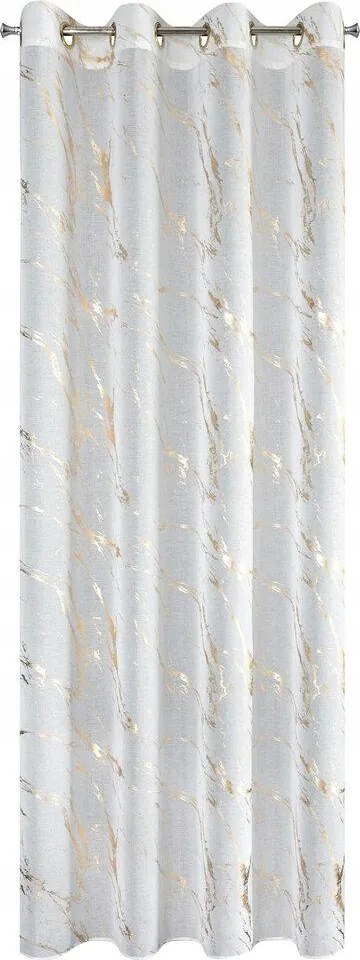 Függöny Kész Átvezető MOLLY1 140X250 Fehér Fényes Arany Nyomtatás