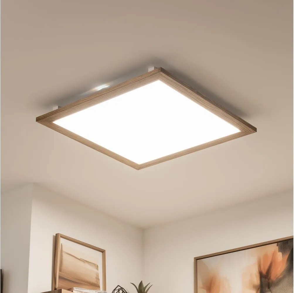 Brilagi - Fényerőszabályozható LED lámpatest SLIMFRAME WOOD LED/58W/230V 64x64 cm + távirányító