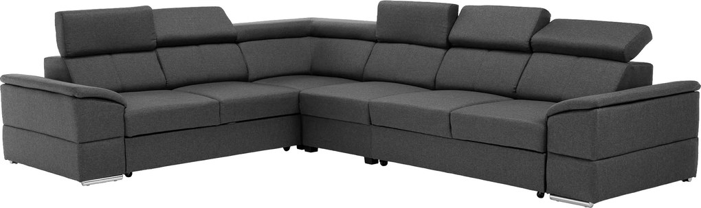 Sarok ülőgarnitúra, szürke, SEGORIA LUX