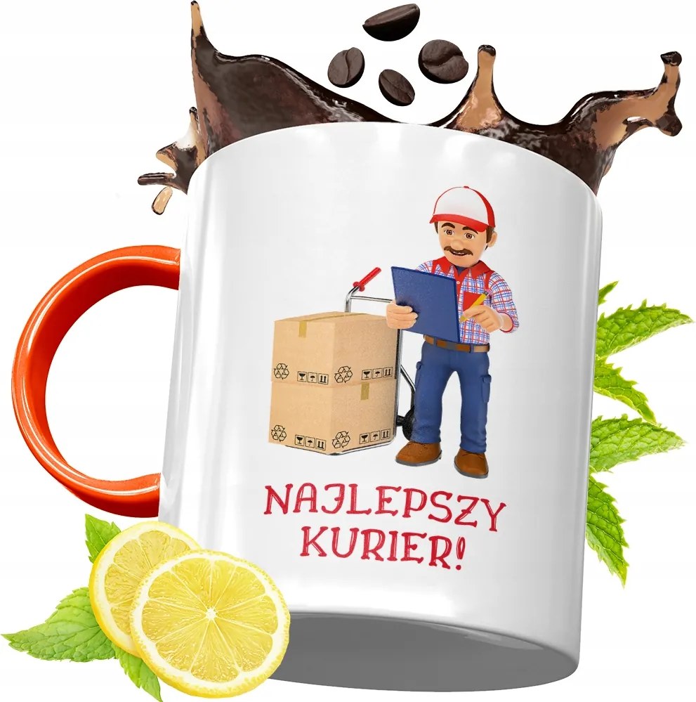 Narancssárga Bögre Futárnak Születésnapi Ajándék fényképes nyomtatással