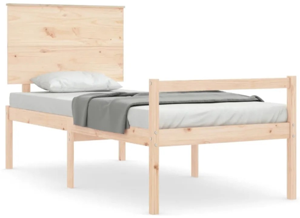tömör fa ágy időseknek fejtámlával 100x200 cm