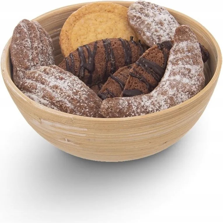 Bambusz tál fa konyhai tál gyümölcs snack 14 cm