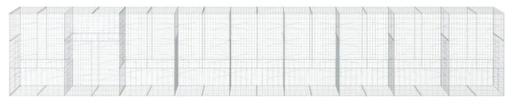 horganyzott vas gabion kosár fedéllel 900 x 100 x 150 cm