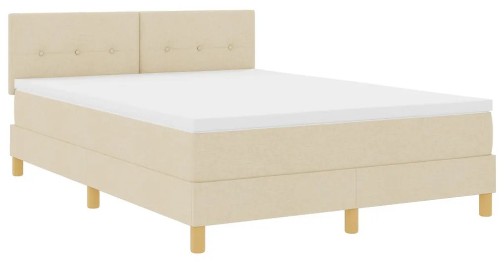 Box Spring Ágy Matraccal Krém 160x200 cm Szövet