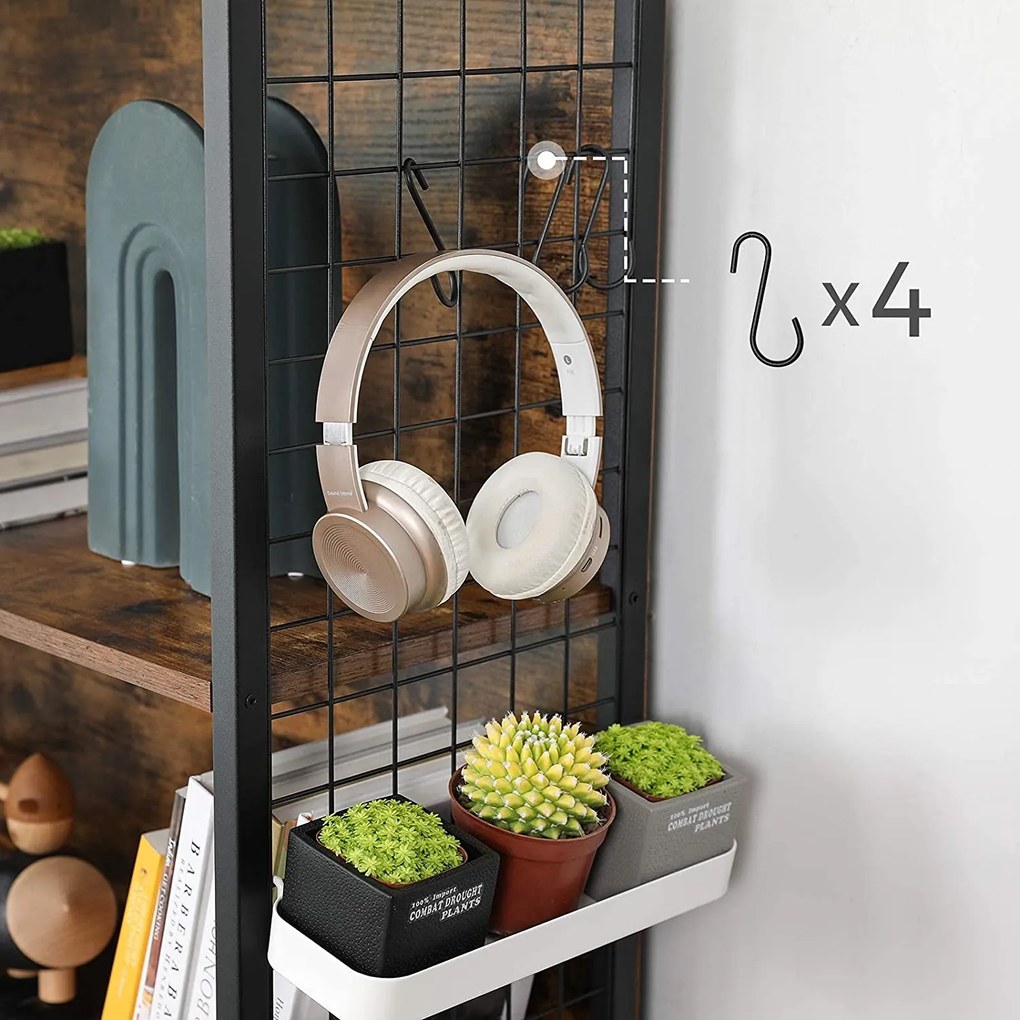 Könyvszekrény TAYLOR 5 polc 155x74 cm, rusztikus barna