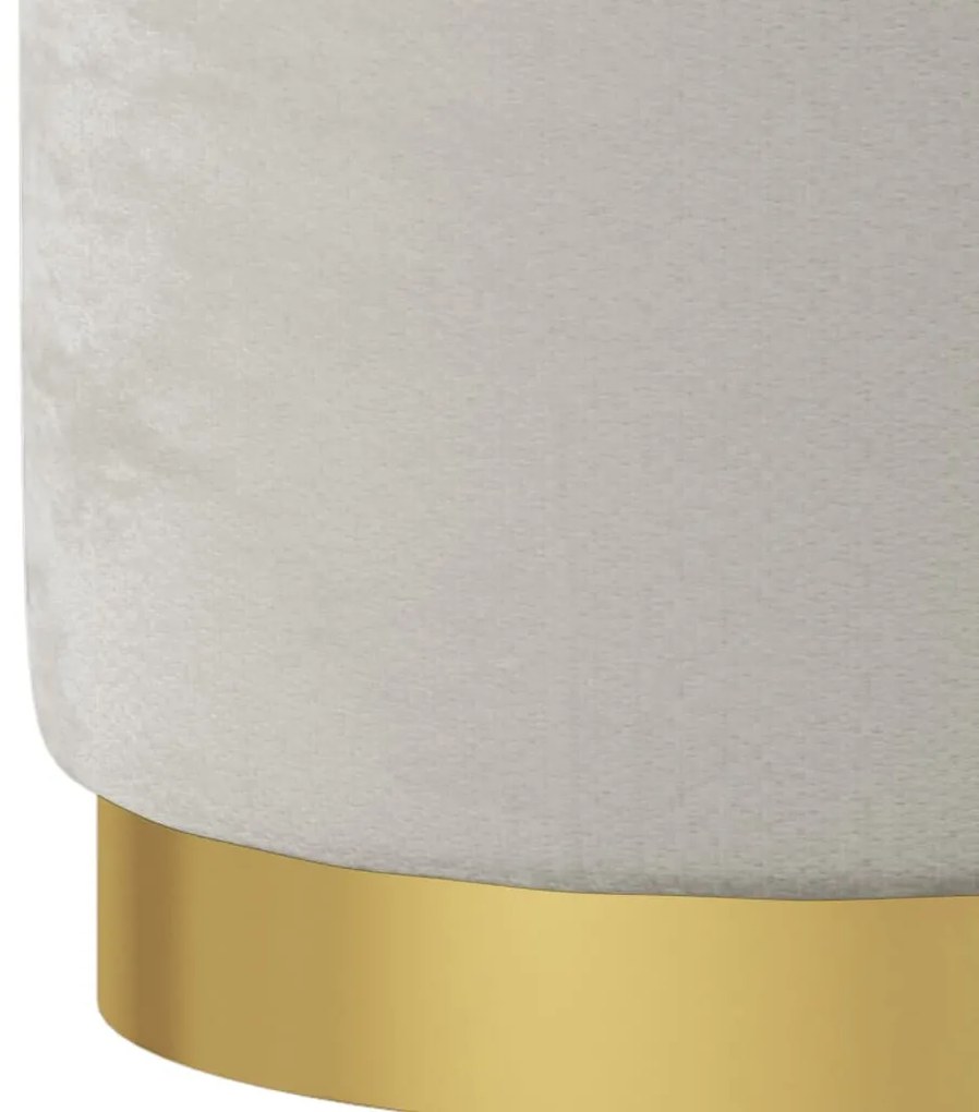 világosszürke kerek bársonyülőke tárolóval 31 x 37 cm