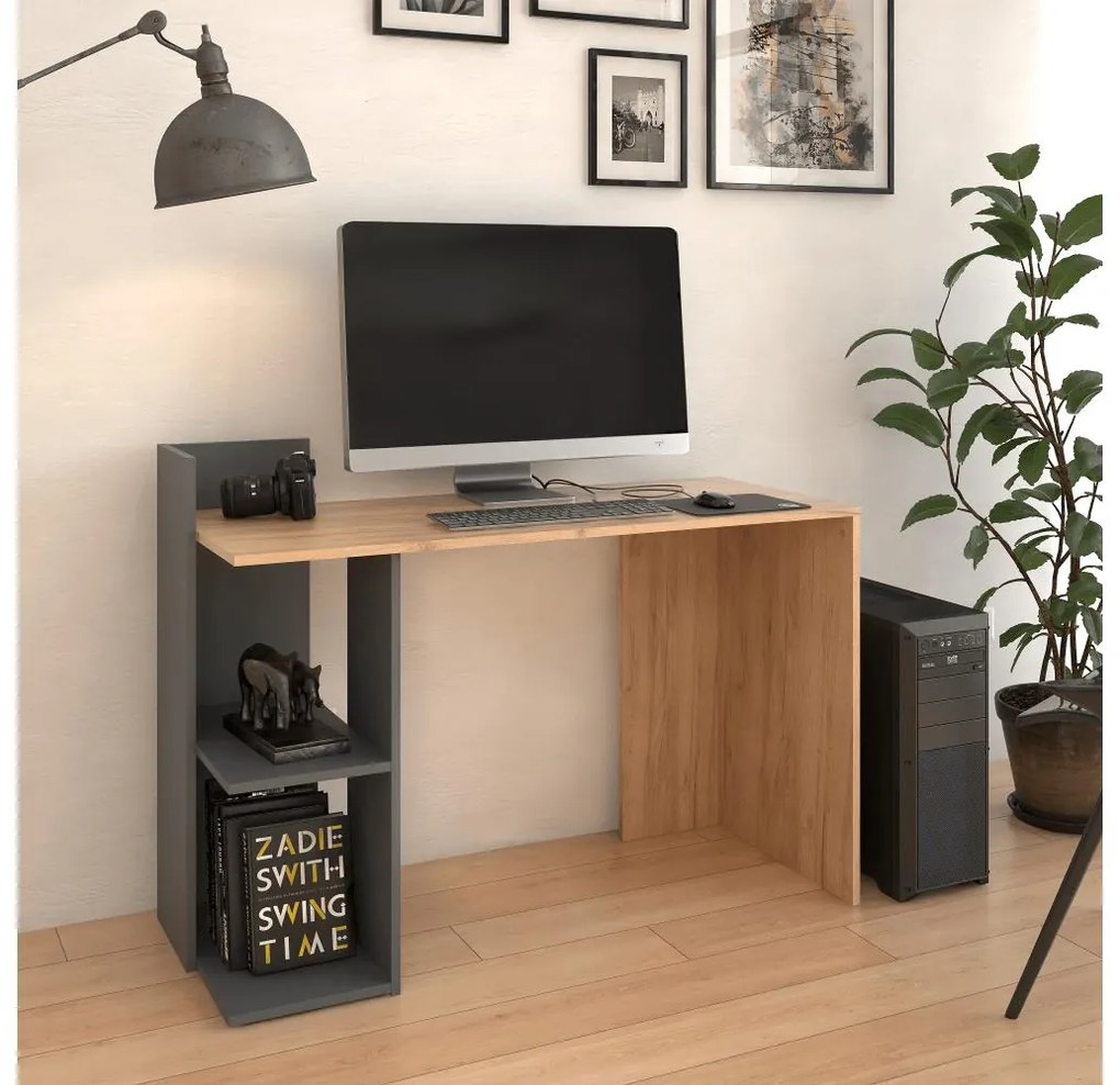 PC asztal Zunno (arany craft tölgy + grafit). 1119365