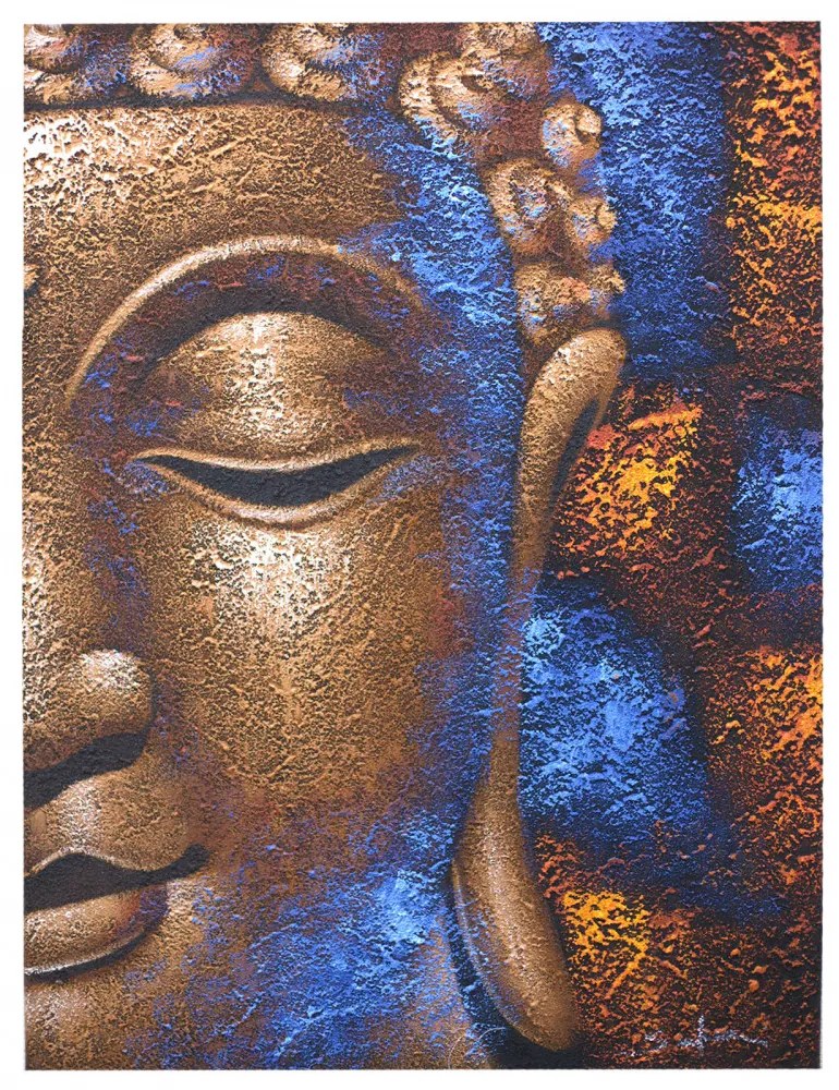 Buddha festmény - Réz Arc