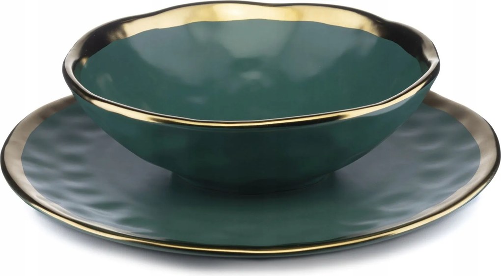 Szerviz szett 2 tányéros Lissa Green Gold Glamour étkészlet