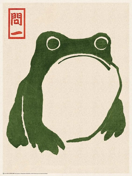 Plakát Japanese Grumpy Toad